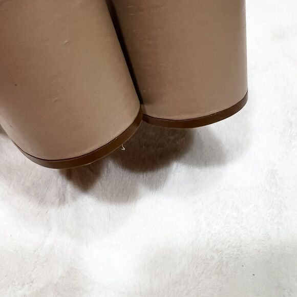 Schutz Princey Leather Sandals Shoes Block Heels Women’s 10 B True Beige Tan - Picture 6 of 11